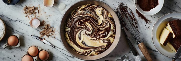Intricate Marbling: The Art and Process of Crafting a Marbled Cake