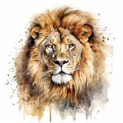 Lion - watercolor