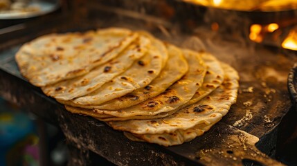 Indian dish Chapati is the most popular Indian bread, it tastes like pita bread. 