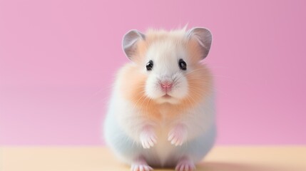 Fototapeta na wymiar No people portrait pet animal nose, hamster on pink background