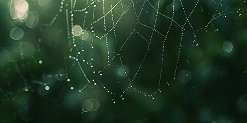 Morning Dew's Delicate Capture: The Fir's Enchanted Spiderweb