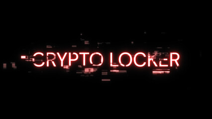 Obraz premium Crypto locker text with screen effects of technological glitches