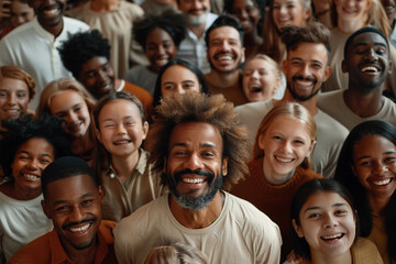 Diverse Group of Happy People Smiling Together