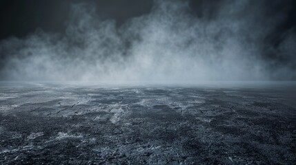 Dark concrete floor texture shrouded in mist or fog - 780785063