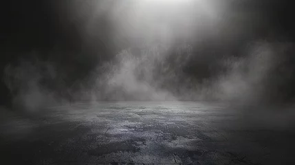 Foto op Plexiglas Dark concrete floor texture shrouded in mist or fog © Chingiz