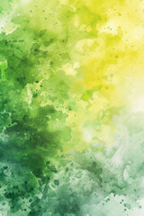 Fototapeta na wymiar Soft Pastel Watercolor Splash, Abstract Green & Yellow Texture