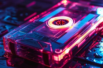 a close up of a cassette tape