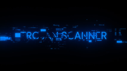 Obraz premium Trojan scanner text with screen effects of technological glitches