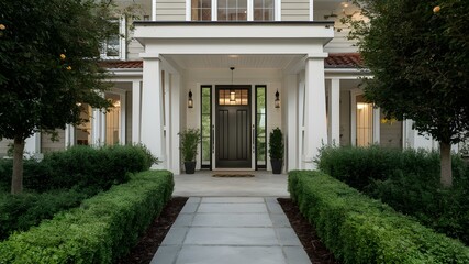 Elegant Path to Welcoming Home Entrance. Concept Home Decor, Entrance Design, Welcoming Atmosphere, Elegant Path, Curb Appeal