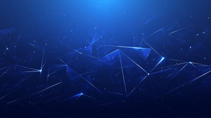 Obraz premium Abstract digital art blue Background. Dark low poly rectangle pattern. Virtual computer Landscape. Technology style. Sci-fi surface