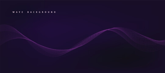 Purple background with flowing wave lines. Futuristic technology concept. Vector illustration

