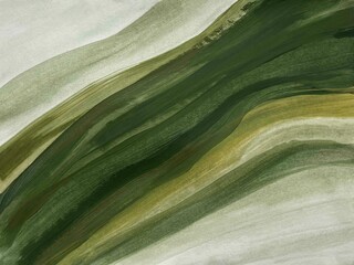 Green abstract painting landscape. Modern art