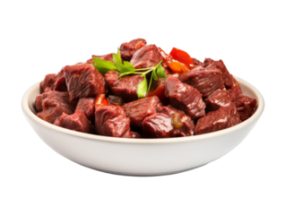 Beef Caldereta isolated on transparent png background. Generative ai