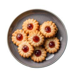 Cookies with jam on a transparent background, a delicious dessert