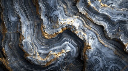 Close up of the swirling patterns in marble rock, capturing the natural art formed by geological processes.