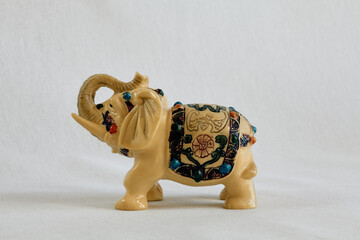 feng shui porcelain Indian elephant figurine side view