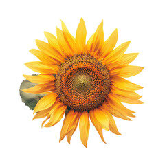 Macro photography of a sunflower in the daisy family on a transparent background