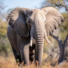 illustration of A photography of African Elephant siting captured, Generative ai