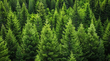 Fototapeta premium Green trees in a forest