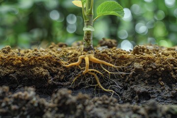 Exploring the intricate relationship between plant roots and mycorrhizal fungi, highlighting their symbiotic connection.