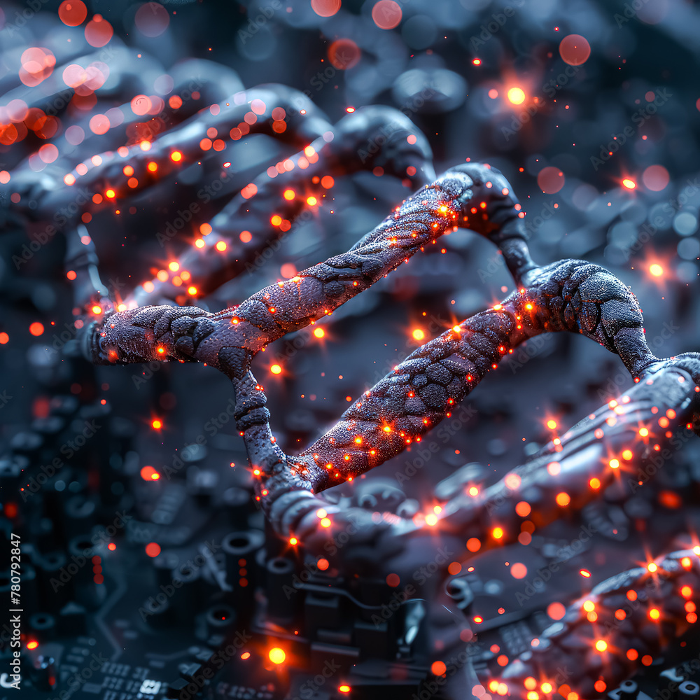 Aufkleber a spiral of glowing wires and circuits. the image is a representation of the complex and intricate n
