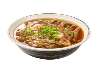 Beef Tendon Soup isolated on transparent png background. Generative ai