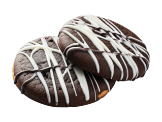 Black And White Cookies isolated on transparent png background. Generative ai