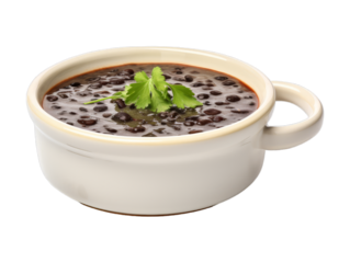Black Bean Dip isolated on transparent png background. Generative ai