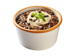 Black Bean Dip isolated on transparent png background. Generative ai