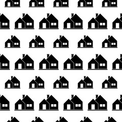 House home icon seamless pattern isolated on white background