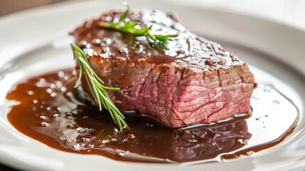 Meat with French Bordelaise sauce