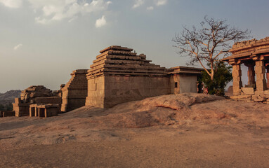 Monuments of Hemakuta Hill. Hampi. India.