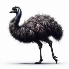 Image of isolated emu against pure white background, ideal for presentations
