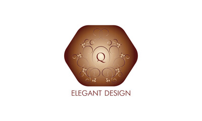 Exquisite monogram design with the initial Q. Emblem logo restaurant, boutique, jewelry, business.