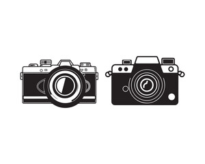camera silhouette vector icon graphic logo design