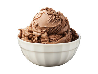 Brownie Batter ice cream isolated on transparent png background. Generative ai