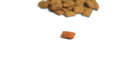 Cat food in a white background