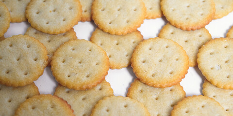 salty cookies on a white background