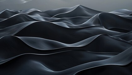 a black wavy surface with white lines