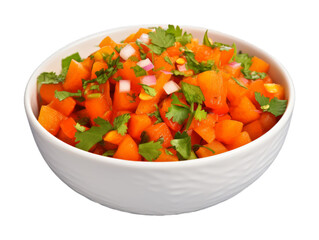 Carrot Salsa isolated on transparent png background. Generative ai