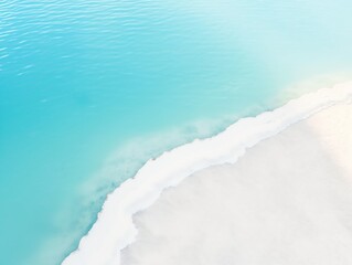 Pristine White Sand Beach with Clear Blue Water - Aerial View
