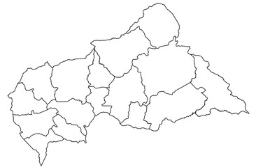 Obraz premium Outline of the map of Central African Republic with regions