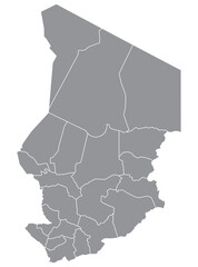 Outline of the map of Chad with regions