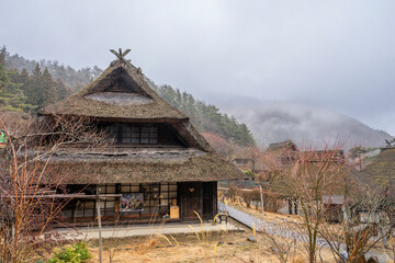 Saiko Iyashi no Sato Nenba village located on the banks of Lake Saiko.