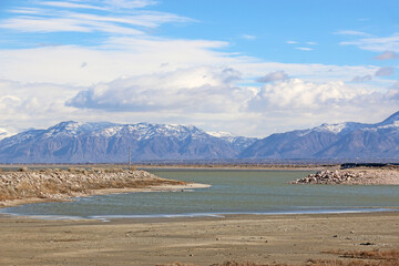 Harbour of Antelope Island in the Salt Lake, Utah	