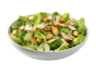 Cashew Caesar Salad isolated on transparent png background. Generative ai
