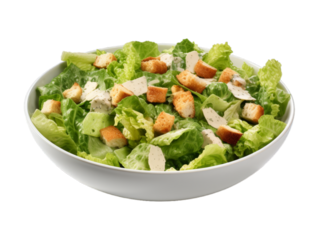 Cashew Caesar Salad isolated on transparent png background. Generative ai