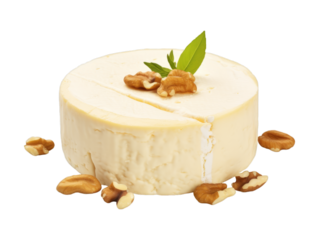 Cashew Cheese isolated on transparent png background. Generative ai