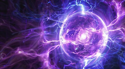 Electromagnetic Plasma Sphere - Purple and Blue Energy Field - Science Concept .