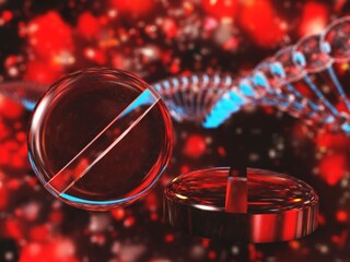 Magic pill and DNA, abstract pill background, 3d rendering - 780815256